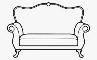Simple sofa abstract line art vector