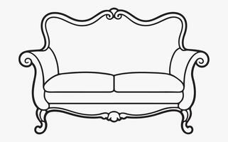 Sofa artwork outline vector