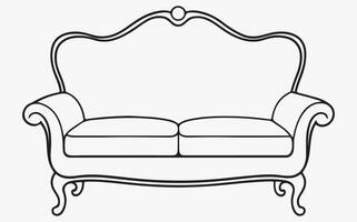 Simple sofa abstract line art icon vector