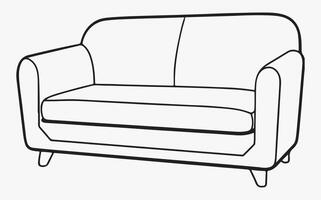 Sofa icon line art vector
