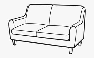 sofa minimalist outline vector