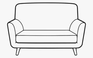 Simple sofa minimal line art image clipart vector
