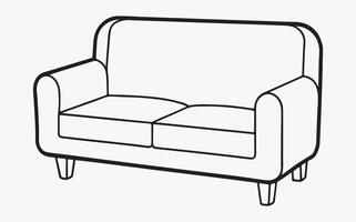 Modern sofa minimal line art image vector