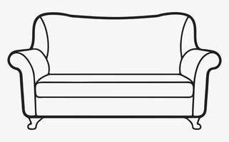 Simple sofa minimal line art image vector
