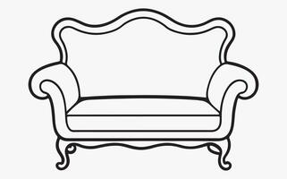Sofa artwork outline icon vector