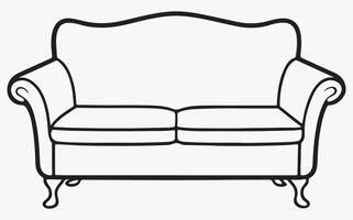 Modern sofa line art image vector