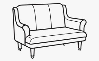 sofa minimalist outline image clipart illustration vector
