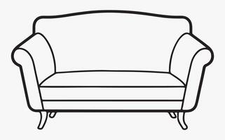 Simple sofa abstract line art image clipart vector