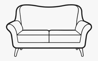 Sofa icon line art image clipart illustration vector