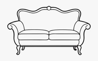 minimalist sofa outline icon vector
