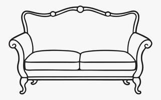 Sofa artwork outline image clipart vector