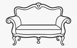 minimalist sofa outline vector