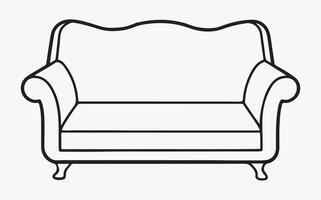 minimalist sofa outline image vector