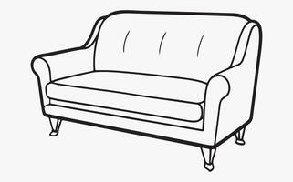 sofa minimalist outline icon vector