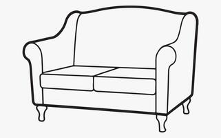 sofa minimalist outline image clipart vector