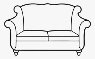 Simple sofa abstract line art image vector