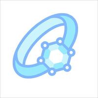 A blue ring with a diamond in it vector