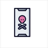 A pink skull and crossbones icon on a white background vector