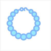 A blue necklace with a circle in the middle vector