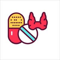 Pills and pills icon with a red and blue pill vector