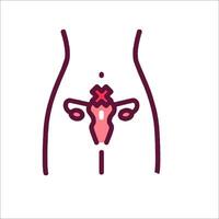 A woman's stomach with a small red dot on it vector