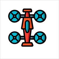 A cartoon car with four wheels on it vector