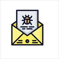 An email with a bug on it vector