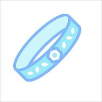 A blue bracelet with a flower design on it vector