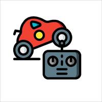 A toy car and a robot are on a white background vector