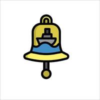 A bell with a ship on top of it vector