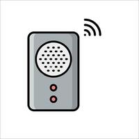 A phone with a microphone icon on a white background vector