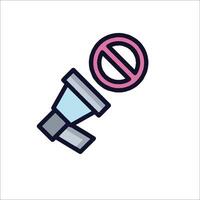 A no sign icon with a megaphone vector