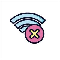 A wifi icon with a cross and an x vector