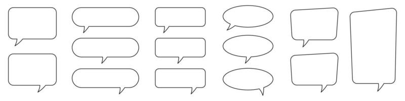 Collection of line speech bubble, speech balloon, chat bubble. vector