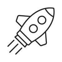 Rocket line icon. Flying rocket line icon. vector