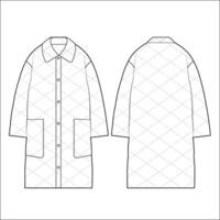 Oversized Padded Overcoat Template vector