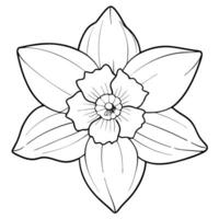 A flower coloring page with a white background vector