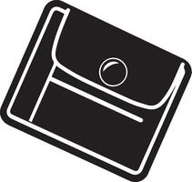 Clean Black Wallet Illustration for Finance and Money Management vector
