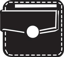 Simple Finance Wallet Icon in Black Silhouette for Business Use vector