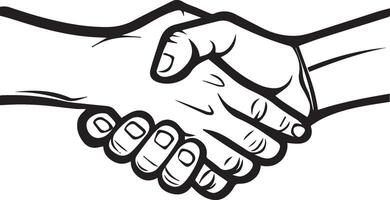 Professional Handshake Icon in Black Outline for Business and Finance vector