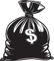 Simple Finance Money Bag Design for Wealth and Savings vector