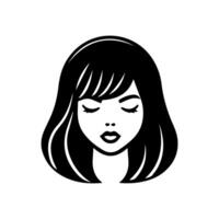 wig icon or modern line symbol. line art and icon design with bold outline. Black and white Pixel Perfect minimalistic symbol isolated white background. Silhouette simple thin sign vector