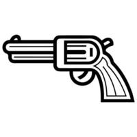 Gun icon or modern line symbol. line art and icon design with bold outline. Black and white Pixel Perfect minimalistic symbol isolated white background. Silhouette simple thin sign vector