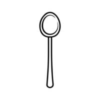 spoon icon or modern line symbol. line art and icon design with bold outline. Black and white Pixel Perfect minimalistic symbol isolated white background. Silhouette simple thin sign vector