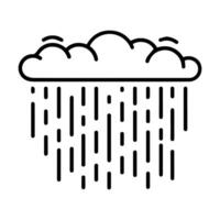 rain icon or modern line symbol. line art and icon design with bold outline. Black and white Pixel Perfect minimalistic symbol isolated white background. Silhouette simple thin sign vector