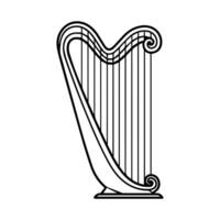 harp icon or modern line symbol. line art and icon design with bold outline. Black and white Pixel Perfect minimalistic symbol isolated white background. Silhouette simple thin sign vector
