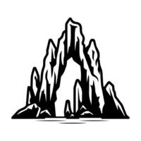cave icon or modern line symbol. line art and icon design with bold outline. Black and white Pixel Perfect minimalistic symbol isolated white background. Silhouette simple thin sign vector