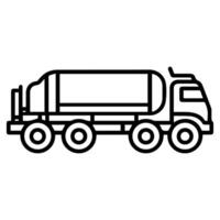 fuel tanker icon or modern line symbol. line art and icon design with bold outline. Black and white Pixel Perfect minimalistic symbol isolated white background. Silhouette simple thin sign vector