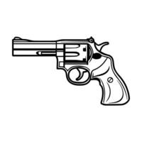 revolver icon or modern line symbol. line art and icon design with bold outline. Black and white Pixel Perfect minimalistic symbol isolated white background. Silhouette simple thin sign vector
