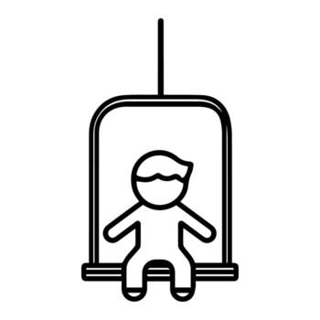 swing icon or modern line symbol. line art and icon design with bold outline. Black and white Pixel Perfect minimalistic symbol isolated white background. Silhouette simple thin sign vector